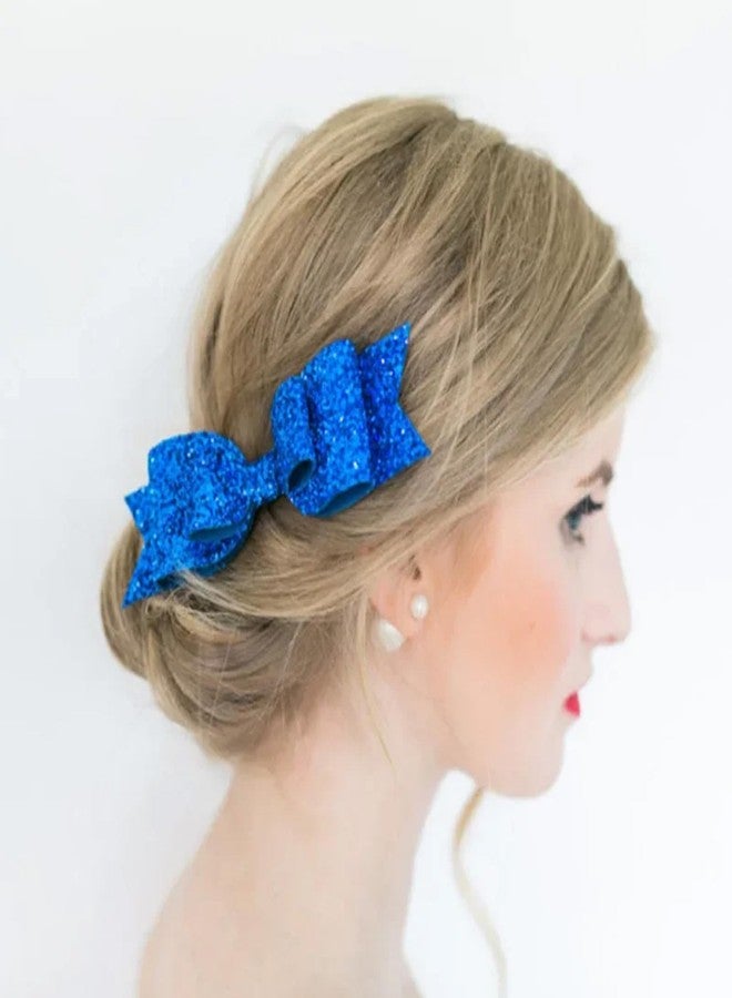LINYUEARUI 4pcs Multicolor Sparkling 3.54 Inch Glitter Hair Bows,Sparkling golden hair clip, sparkling cute crocodile clip sequin hair clip,Suitable for teenage women's carnival Christmas weddings. - Image 4